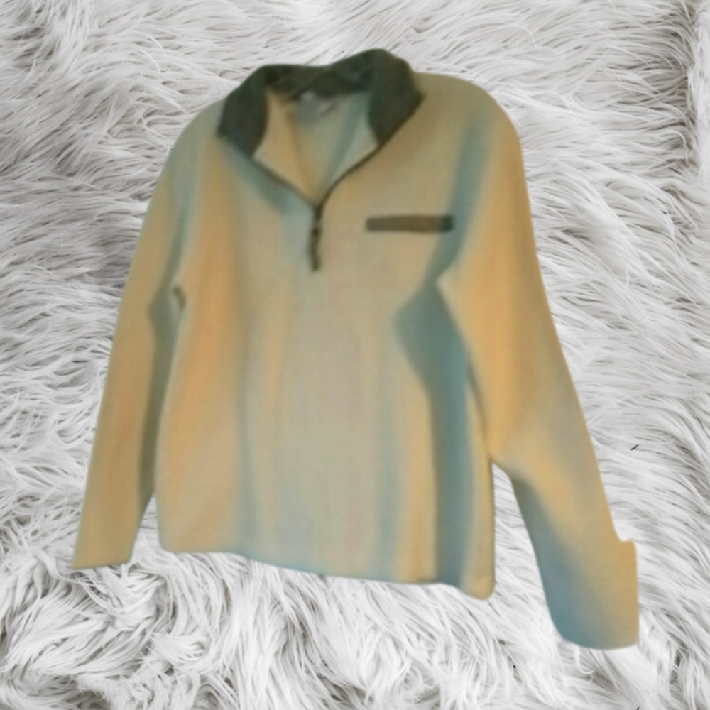 F) Old Navy Cream Fleece Quarter-Zip Pullover – Size Small, Cozy Neutral Top